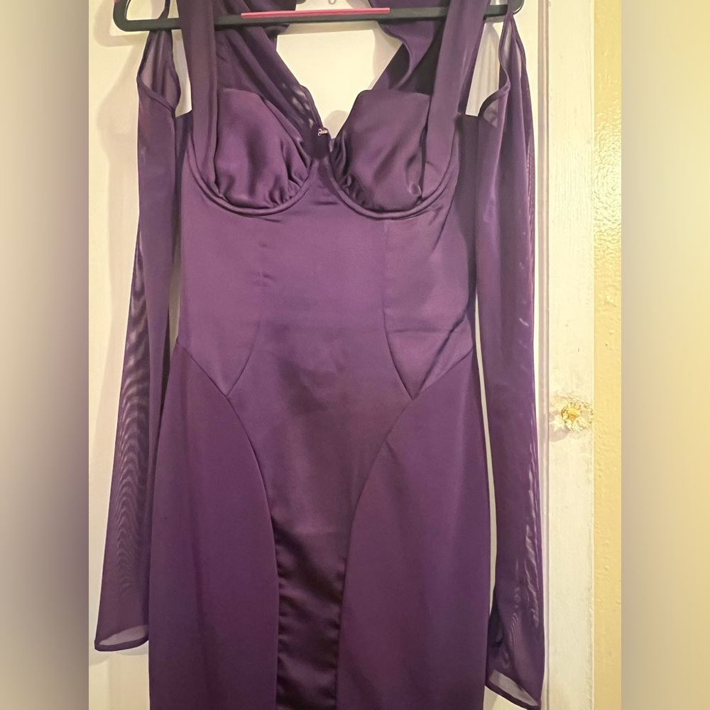 Talika grape corset Bodycon Dress with Gloves - Picture 3 of 5